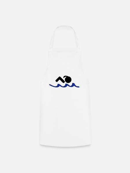 schwimmerin schiwmmen schwimmbad - Kochschürze - Weiß