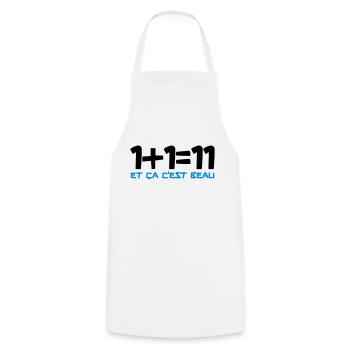 1+1=11 et ça c'est beau - Tablier de cuisine - blanc - Devant - AI Model Male 185 dark (185cm)