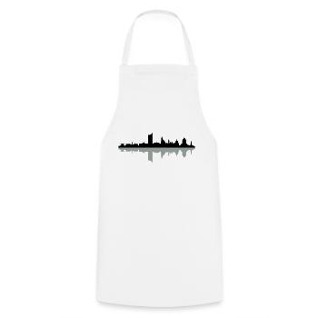 Skyline Leipzig Schatten - Kochschürze - Weiß - Vorne - AI Model Male 185 dark (185cm)