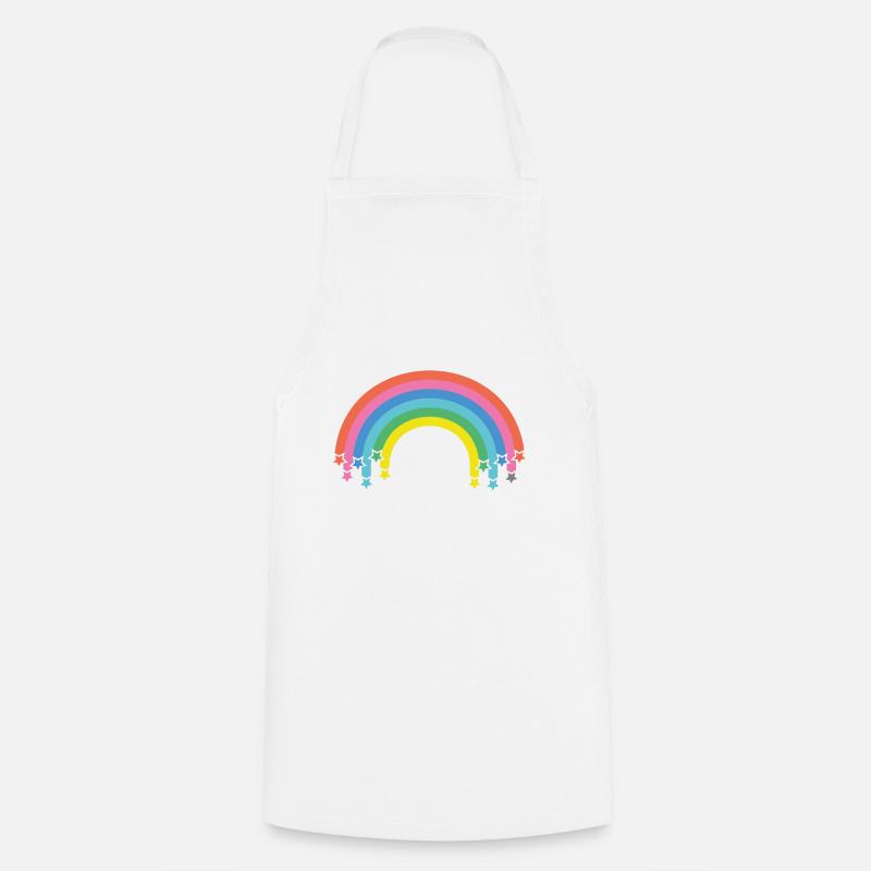 Rainbow with stars - Cooking Apron - white
