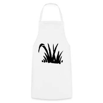 Grass bush - Cooking Apron - white - Front - AI Model Male 185 dark (185cm)