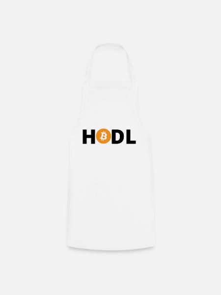 HODL Bitcoin Orange - Cooking Apron - white