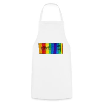 Billet de cinéma d’amour - Tablier de cuisine - blanc - Devant - AI Model Male 185 dark (185cm)
