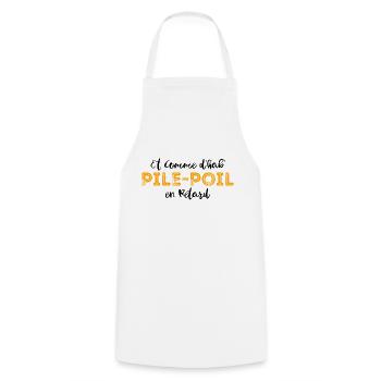 Et comme d'hab, pile poil en retard - humour - Tablier de cuisine - blanc - Devant - AI Model Male 185 dark (185cm)