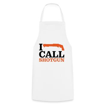 I Call Shotgun 11 - Cooking Apron - white - Front - AI Model Male 185 dark (185cm)