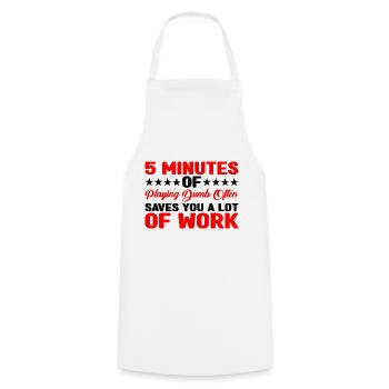 5 minutes de jeu stupide sauvent souvent du travail 3 - Tablier de cuisine - blanc - Devant - AI Model Male 185 dark (185cm)