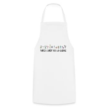 Faites l'apéro pas la guerre Festif - Tablier de cuisine - blanc - Devant - AI Model Male 185 dark (185cm)