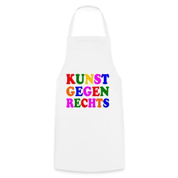 Kunst gegen rechts - Kochschürze - Weiß - Vorne - AI Model Male 185 dark (185cm)
