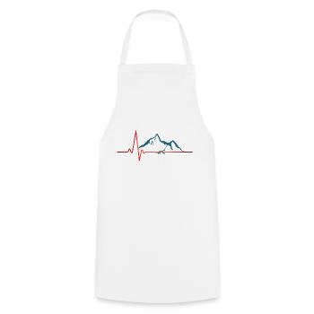 Mountains heartbeat - Cooking Apron - white - Front - AI Model Male 185 dark (185cm)
