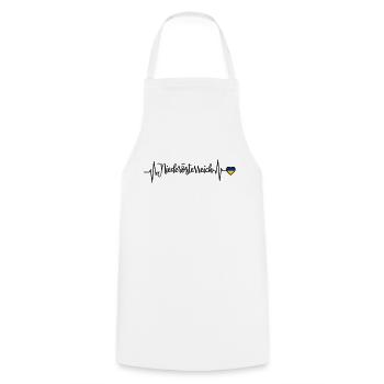 Lower Austria Pulse Heart Line - Cooking Apron - white - Front - AI Model Male 185 dark (185cm)