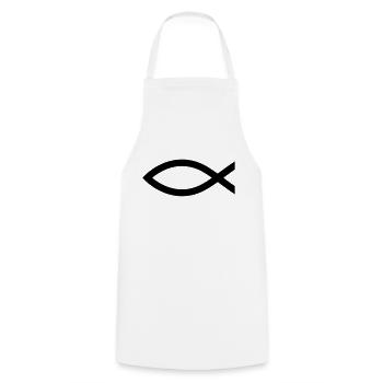 Fish (Christianity) - Cooking Apron - white - Front - AI Model Male 185 dark (185cm)
