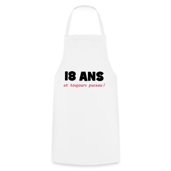 18 ans et toujours puceau ! - Tablier de cuisine - blanc - Devant - AI Model Male 185 dark (185cm)