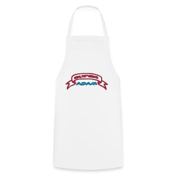 SUPER ADAM - Cooking Apron - white - Front - AI Model Male 185 dark (185cm)