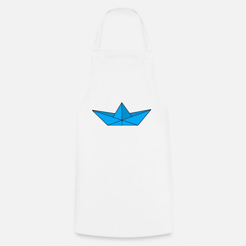 Papier turquoise - Tablier de cuisine - blanc