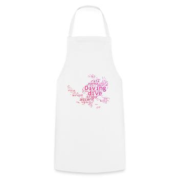 Free Dive Diving Scuba Diver - Cooking Apron - white - Front - AI Model Male 185 dark (185cm)