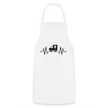 Infirmière - Infirmière - Battement de coeur - Tablier de cuisine - blanc - Devant - AI Model Male 185 dark (185cm)