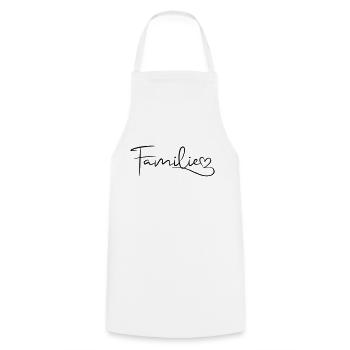 Police familiale avec cœur - Tablier de cuisine - blanc - Devant - AI Model Male 185 dark (185cm)