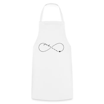 Johanna Name Infinitysymbol - Kochschürze - Weiß - Vorne - AI Model Male 185 dark (185cm)