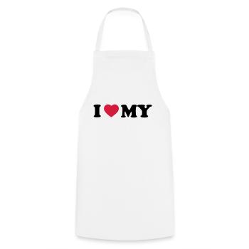 i_love_my_2_color - Tablier de cuisine - blanc - Devant - AI Model Male 185 dark (185cm)