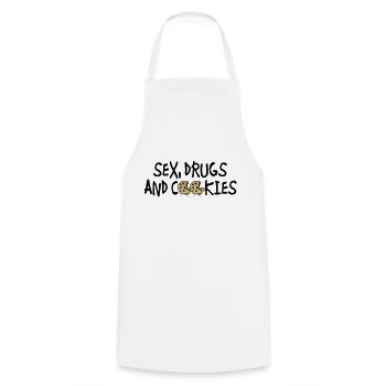 sex_drugs_and_cookies - Tablier de cuisine - blanc - Devant - AI Model Male 185 dark (185cm)