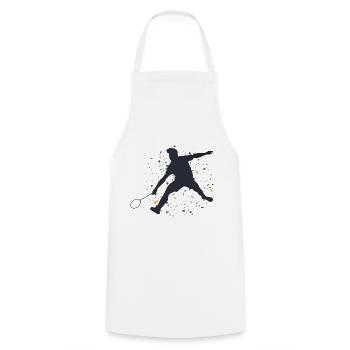 Badminton sport badminton ball game gift - Cooking Apron - white - Front - AI Model Male 185 dark (185cm)