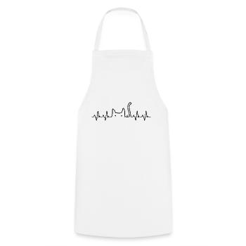 Cat Heartbeat Funny Graphic - Cooking Apron - white - Front - AI Model Male 185 dark (185cm)