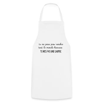 tu n'es pas une gaufre humour citation - Tablier de cuisine - blanc - Devant - AI Model Male 185 dark (185cm)