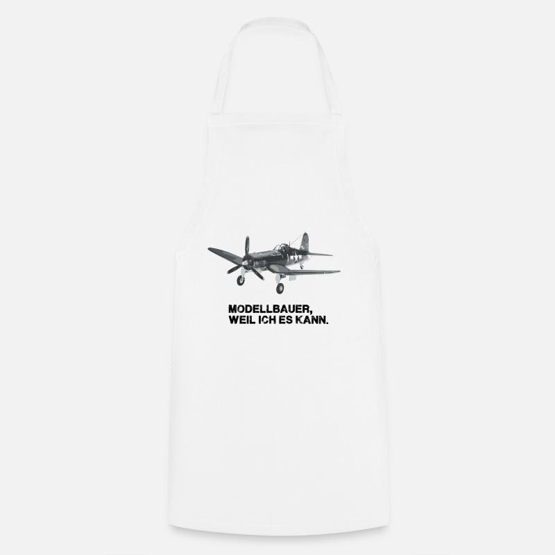 flugzeug, modellbau,modellbauer,weil ich es kann - Kochschürze - Weiß