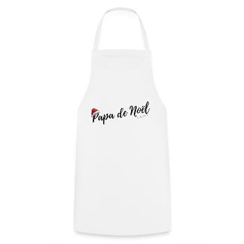 Papa de Noël cadeau papa père - Tablier de cuisine - blanc - Devant - AI Model Male 185 dark (185cm)