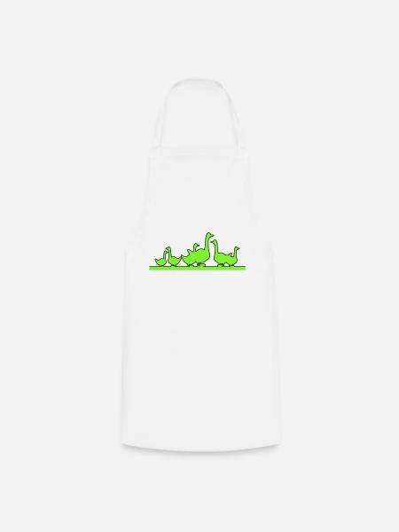 Goose Geese Family - Cooking Apron - white