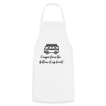 Campeur du fond du cœur Van - Tablier de cuisine - blanc - Devant - AI Model Male 185 dark (185cm)
