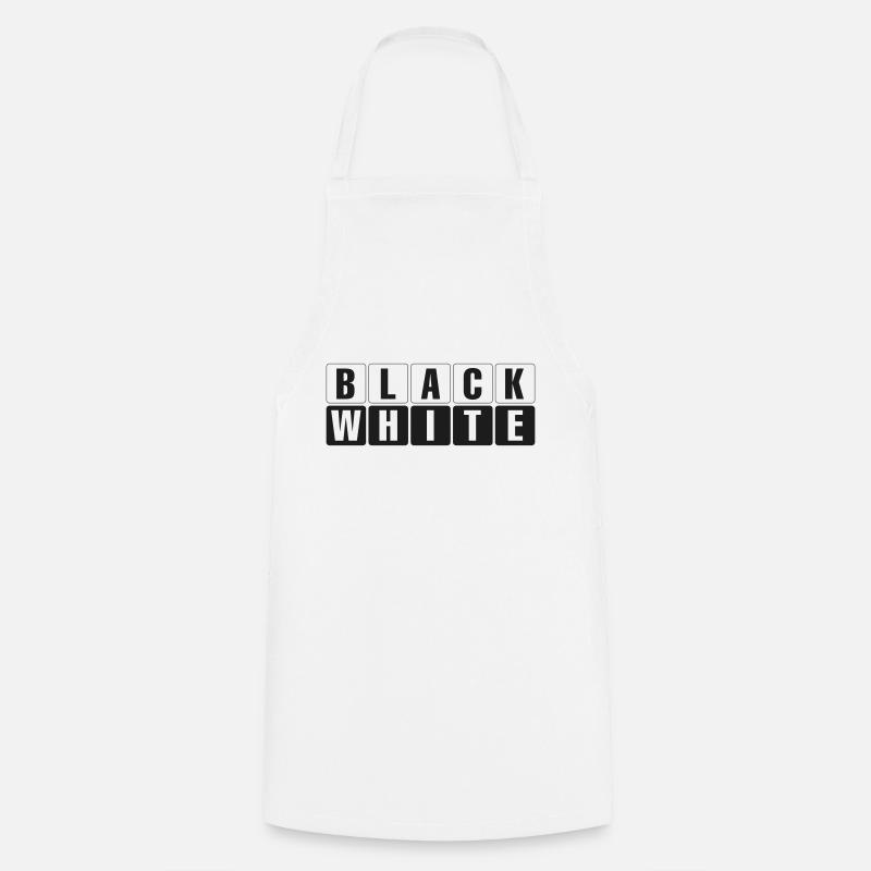 Noir et blanc - Tablier de cuisine - blanc