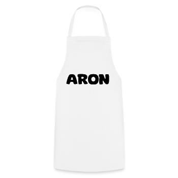 Name - Aron - Kochschürze - Weiß - Vorne - AI Model Male 185 dark (185cm)
