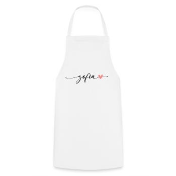 Zofia Name Calligraphy Font - Cooking Apron - white - Front - AI Model Male 185 dark (185cm)