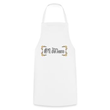 #1 Mom | Number 1 Mommy | Best Mom - Cooking Apron - white - Front - AI Model Male 185 dark (185cm)