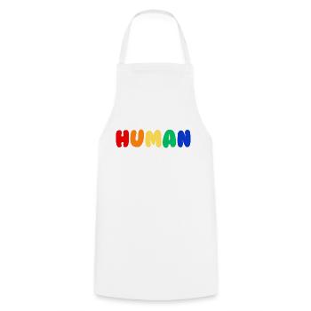 Human Pride - Cooking Apron - white - Front - AI Model Male 185 dark (185cm)