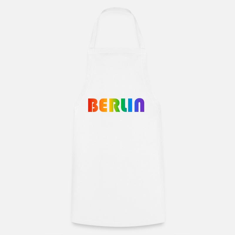 Texte arc-en-ciel de Berlin - Tablier de cuisine - blanc