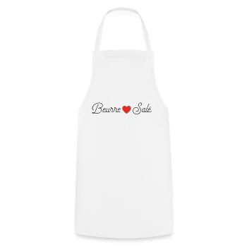 Beurre salé - Tablier de cuisine - blanc - Devant - AI Model Male 185 dark (185cm)
