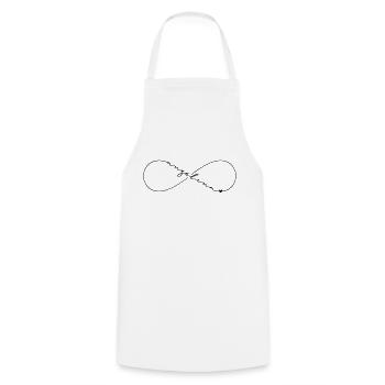 Angelina Nom Symbole de l’Infini - Tablier de cuisine - blanc - Devant - AI Model Male 185 dark (185cm)