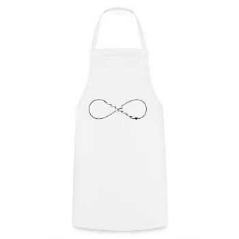Marlene Name Infinitysymbol - Kochschürze - Weiß - Vorne - AI Model Male 185 dark (185cm)