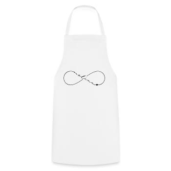 Melina Nom Symbole de l’Infini - Tablier de cuisine - blanc - Devant - AI Model Male 185 dark (185cm)