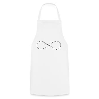 Milena Nom Symbole de l’Infini - Tablier de cuisine - blanc - Devant - AI Model Male 185 dark (185cm)