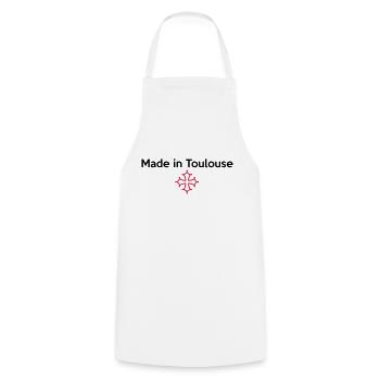 Made in Toulouse - croix occitane - Tablier de cuisine - blanc - Devant - AI Model Male 185 dark (185cm)