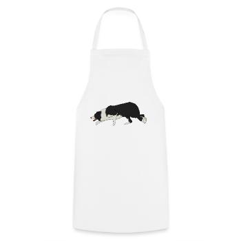 BORDER COLLIE - Tablier de cuisine - blanc - Devant - AI Model Male 185 dark (185cm)