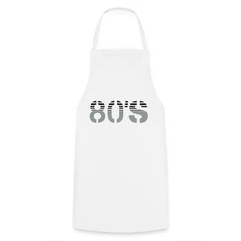 80 s logo - Tablier de cuisine - blanc - Devant - AI Model Male 185 dark (185cm)