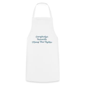 Everybodys favourite muay thai fighter f - Cooking Apron - white - Front - AI Model Male 185 dark (185cm)