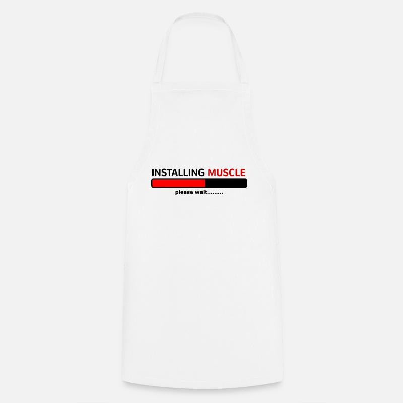 INSTALLING MUSCLE PLEASE WAIT..... - Tablier de cuisine - blanc