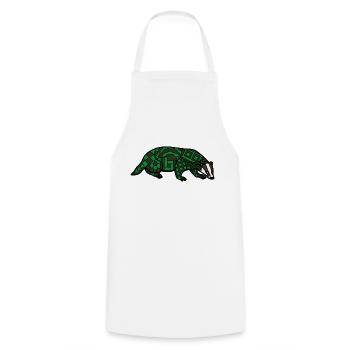 ZenDoodle "Badger" - Cooking Apron - white - Front - AI Model Male 185 dark (185cm)
