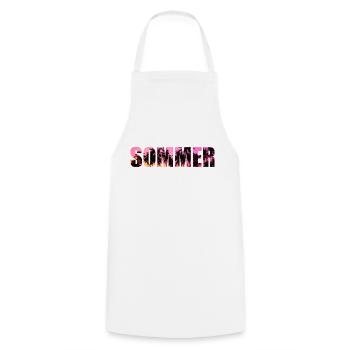 Cool Retro Design Summer Beach Palms Summer - Tablier de cuisine - blanc - Devant - AI Model Male 185 dark (185cm)