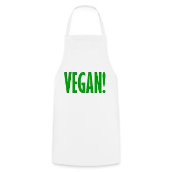 Vegan! - Kochschürze - Weiß - Vorne - AI Model Male 185 dark (185cm)